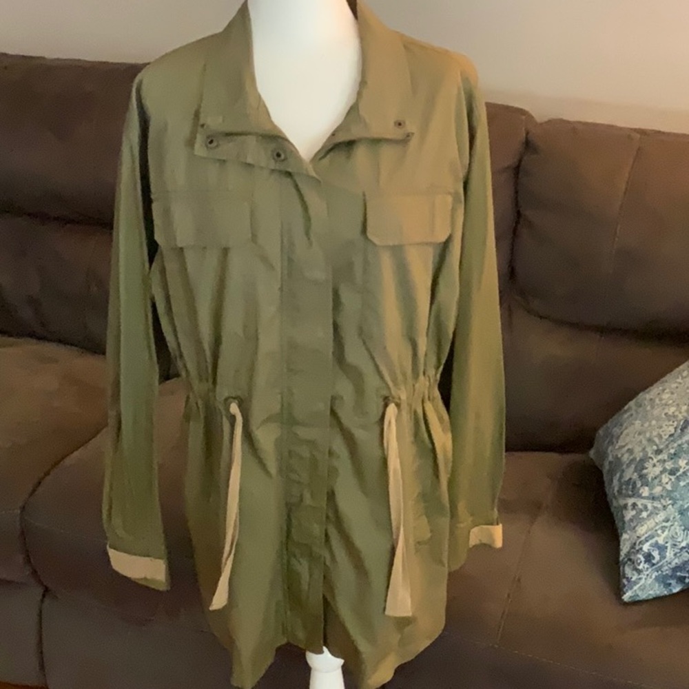 Universal Thread Drawstring Cargo Olive Green Jac… - image 1